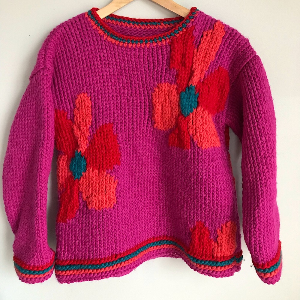 Vintage floral oversized sweater